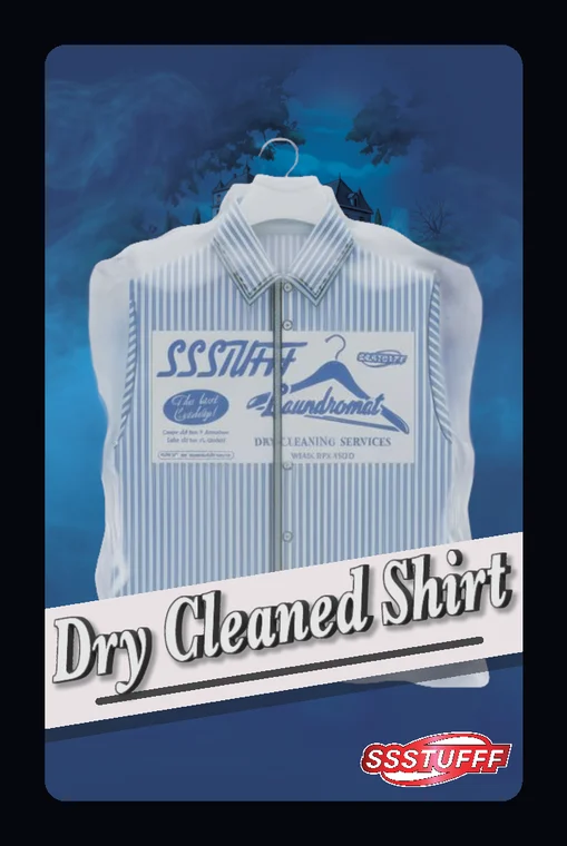 dry cleaned shirt card